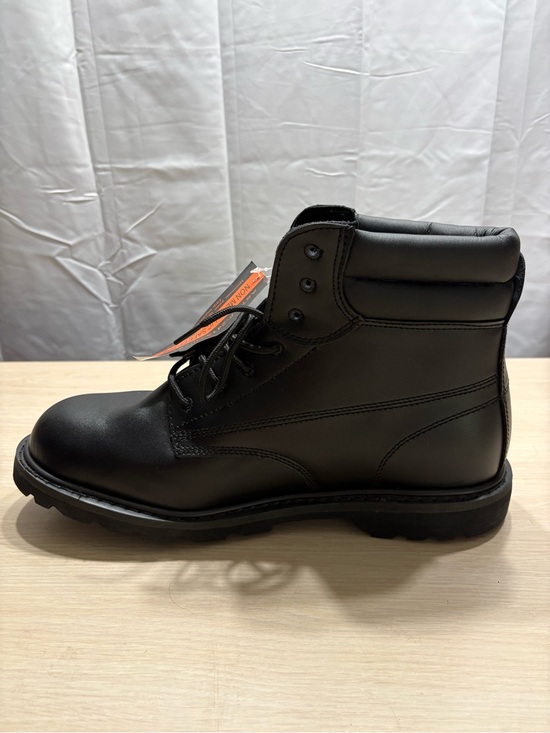 National Black Leather Lace-Up Composite Toe Work Boots NWOTB main image 7
